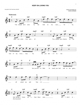 page one of Keep On Loving You (Easy Lead Sheet / Fake Book)