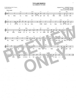 page one of Toyland March (from Babes In Toyland) (Lead Sheet / Fake Book)