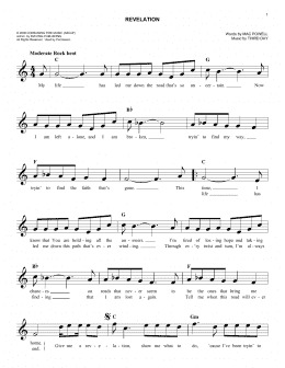 page one of Revelation (Lead Sheet / Fake Book)
