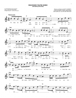 page one of Whatever You're Doing (Something Heavenly) (Easy Lead Sheet / Fake Book)