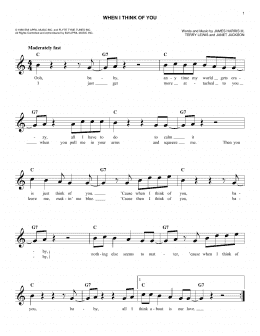 page one of When I Think Of You (Easy Lead Sheet / Fake Book)