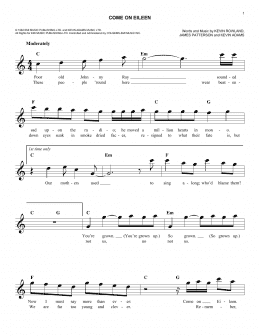 page one of Come On Eileen (Lead Sheet / Fake Book)