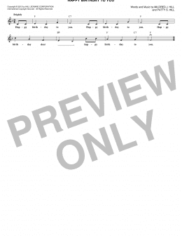 page one of Happy Birthday To You (Lead Sheet / Fake Book)