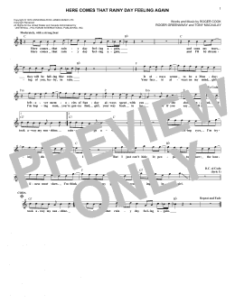 page one of Here Comes That Rainy Day Feeling Again (Lead Sheet / Fake Book)