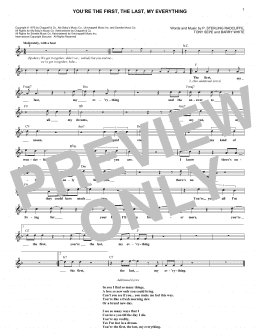page one of You're The First, The Last, My Everything (Lead Sheet / Fake Book)