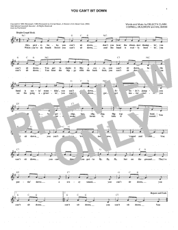page one of You Can't Sit Down (Lead Sheet / Fake Book)
