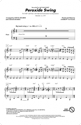 page one of Peroxide Swing (SAB Choir)