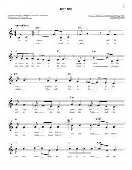 page one of Just One (Lead Sheet / Fake Book)