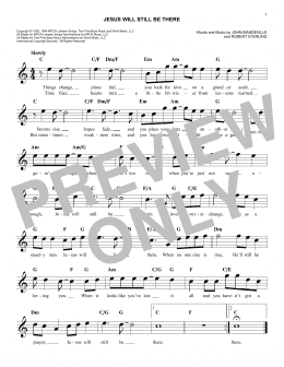 page one of Jesus Will Still Be There (Lead Sheet / Fake Book)
