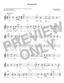 page one of Walk By Faith (Lead Sheet / Fake Book)