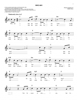 page one of Who Am I (Easy Lead Sheet / Fake Book)