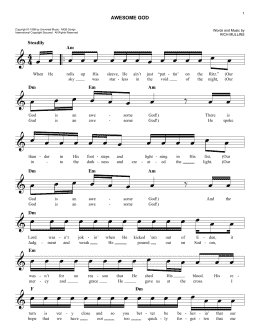 page one of Awesome God (Easy Lead Sheet / Fake Book)
