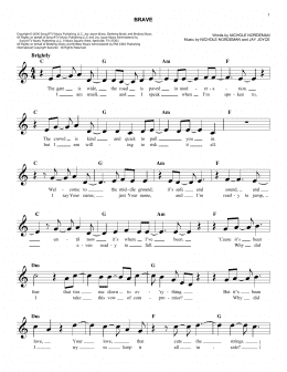 page one of Brave (Lead Sheet / Fake Book)