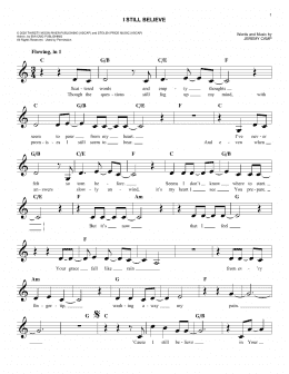 page one of I Still Believe (Easy Lead Sheet / Fake Book)