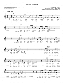 page one of Cry Out To Jesus (Easy Lead Sheet / Fake Book)