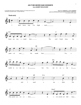 page one of As If We Never Said Goodbye (Easy Lead Sheet / Fake Book)