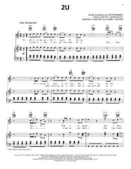 page one of 2U (Piano, Vocal & Guitar Chords (Right-Hand Melody))