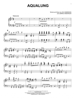 page one of Aqualung (Piano Solo)