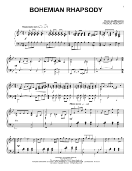 page one of Bohemian Rhapsody (Piano Solo)