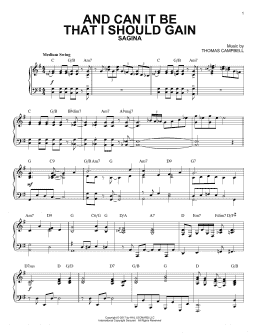 page one of And Can It Be That I Should Gain [Jazz version] (Piano Solo)