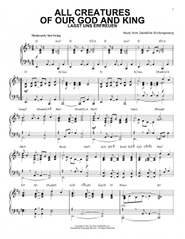 page one of All Creatures Of Our God And King [Jazz version] (Piano Solo)