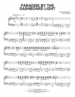page one of Paradise By The Dashboard Light (Piano Solo)
