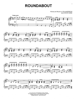 page one of Roundabout (Piano Solo)