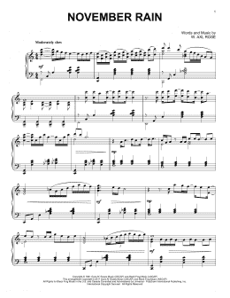 page one of November Rain (Piano Solo)