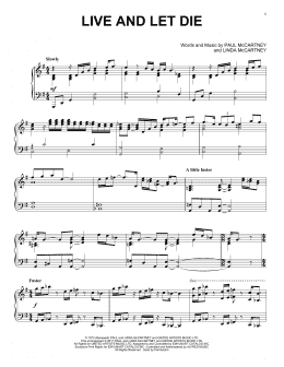 page one of Live And Let Die (Piano Solo)