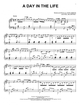 page one of A Day In The Life (Piano Solo)