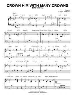 page one of Crown Him With Many Crowns [Jazz version] (Piano Solo)