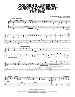 page one of Golden Slumbers/Carry That Weight/The End (Piano Solo)