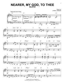 page one of Nearer, My God, To Thee [Jazz version] (Piano Solo)