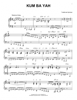 page one of Kum Ba Yah [Jazz version] (Piano Solo)