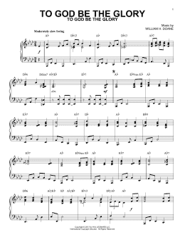 page one of To God Be The Glory [Jazz version] (Piano Solo)