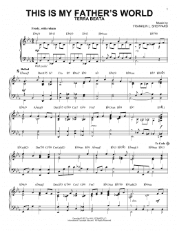 page one of This Is My Father's World [Jazz version] (Piano Solo)