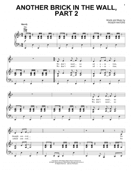 page one of Another Brick In The Wall, Part 2 (Piano, Vocal & Guitar Chords (Right-Hand Melody))