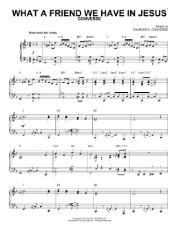 page one of What A Friend We Have In Jesus [Jazz version] (arr. Brent Edstrom) (Piano Solo)
