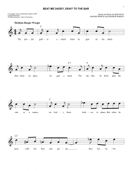 page one of Beat Me Daddy, Eight To The Bar (Lead Sheet / Fake Book)