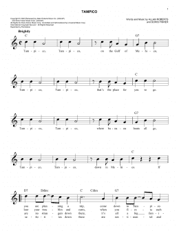 page one of Tampico (Lead Sheet / Fake Book)