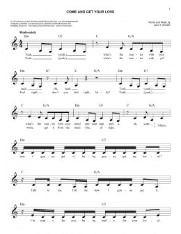page one of Come And Get Your Love (Lead Sheet / Fake Book)