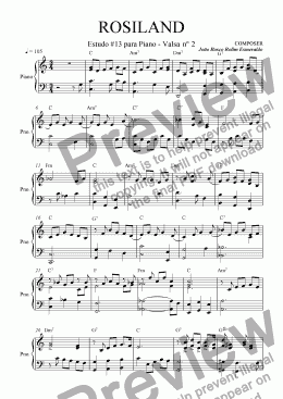 page one of Rosiland (Valsa) - Piano