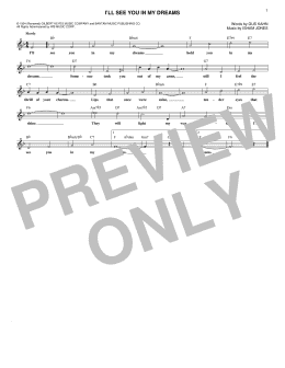 page one of I'll See You In My Dreams (Lead Sheet / Fake Book)