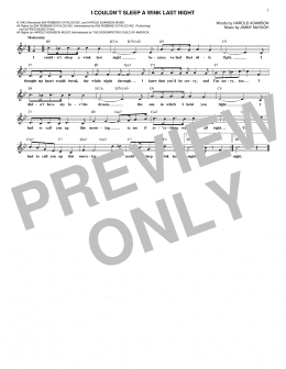 page one of I Couldn't Sleep A Wink Last Night (Lead Sheet / Fake Book)