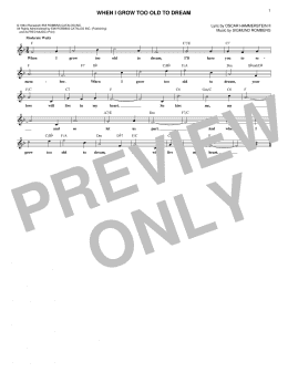 page one of When I Grow Too Old To Dream (Lead Sheet / Fake Book)