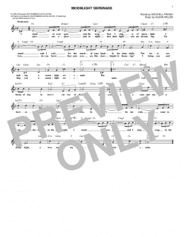 page one of Moonlight Serenade (Lead Sheet / Fake Book)