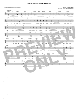 page one of You Stepped Out Of A Dream (Lead Sheet / Fake Book)