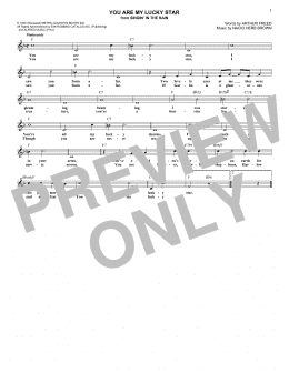 page one of You Are My Lucky Star (Lead Sheet / Fake Book)