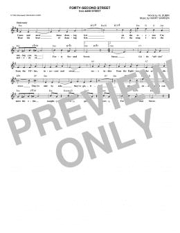 page one of Forty-Second Street (Lead Sheet / Fake Book)