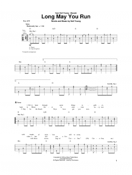 page one of Long May You Run (Guitar Rhythm Tab)